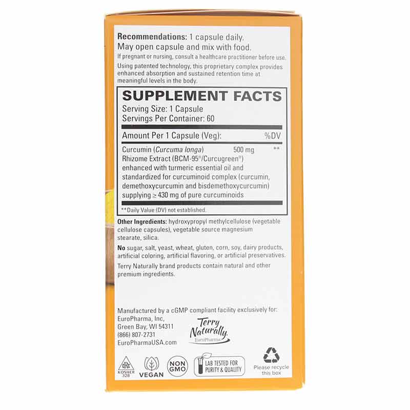Terry Naturally CuraMed Curcumin 500 mg 60 Capsules