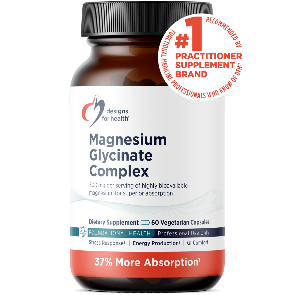 Designs for Health Magnesium Glycinate Complex 60 vegetarian capsules front label