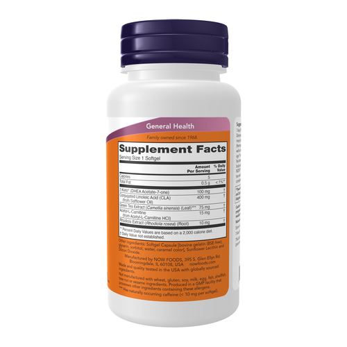 NOW Foods 7-KETO LeanGels 100 mg 60 Softgels | Non-Hormonal DHEA Metabolite