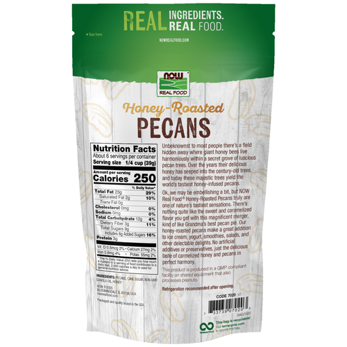 Now Foods Honey-Roasted Pecans 8 oz