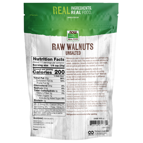 NOW Foods Raw Unsalted Walnuts 12 oz | Premium Walnuts