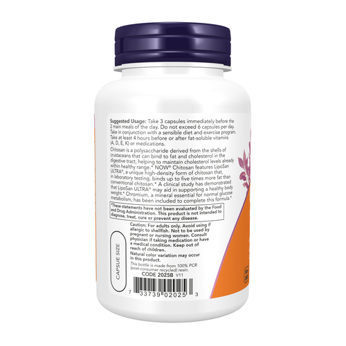 NOW Foods Chitosan 500 mg plus Chromium 120 Capsules