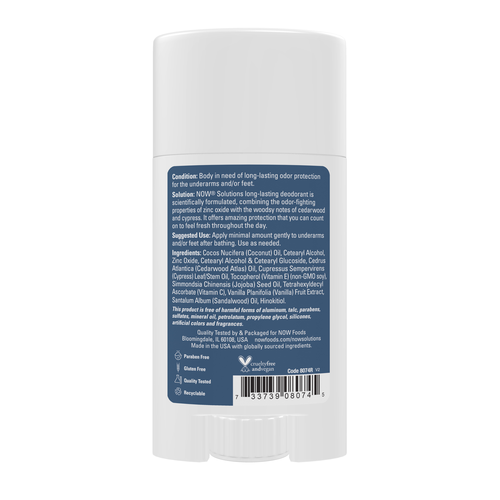 Now Solutions Long-Lasting Deodorant Stick Cedarwood + Cypress 2.2 oz