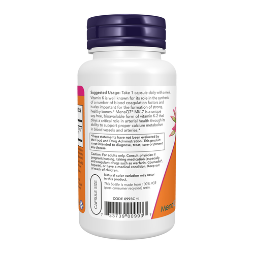 NOW Foods MK-7 Vitamin K-2 100 mcg 120 VCaps