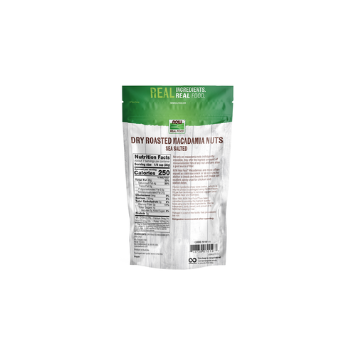 NOW Foods Dry Roasted Sea Salted Macadamia Nuts 9 oz