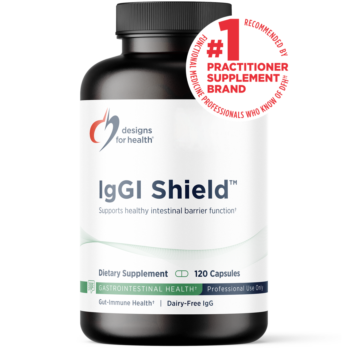 Designs for Health IgGI Shield 120 capsules front label