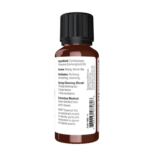 NOW Essential Oils Pure Lemongrass Oil 1 oz | Citrus Essential Oil
