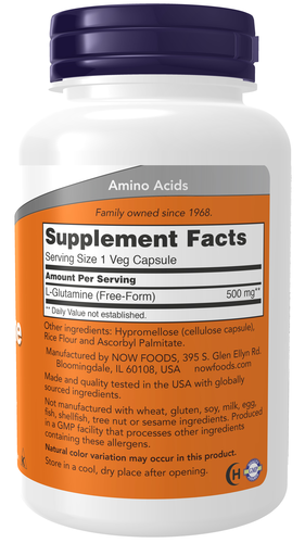NOW Foods L-Glutamine 500 mg Veg Capsules
