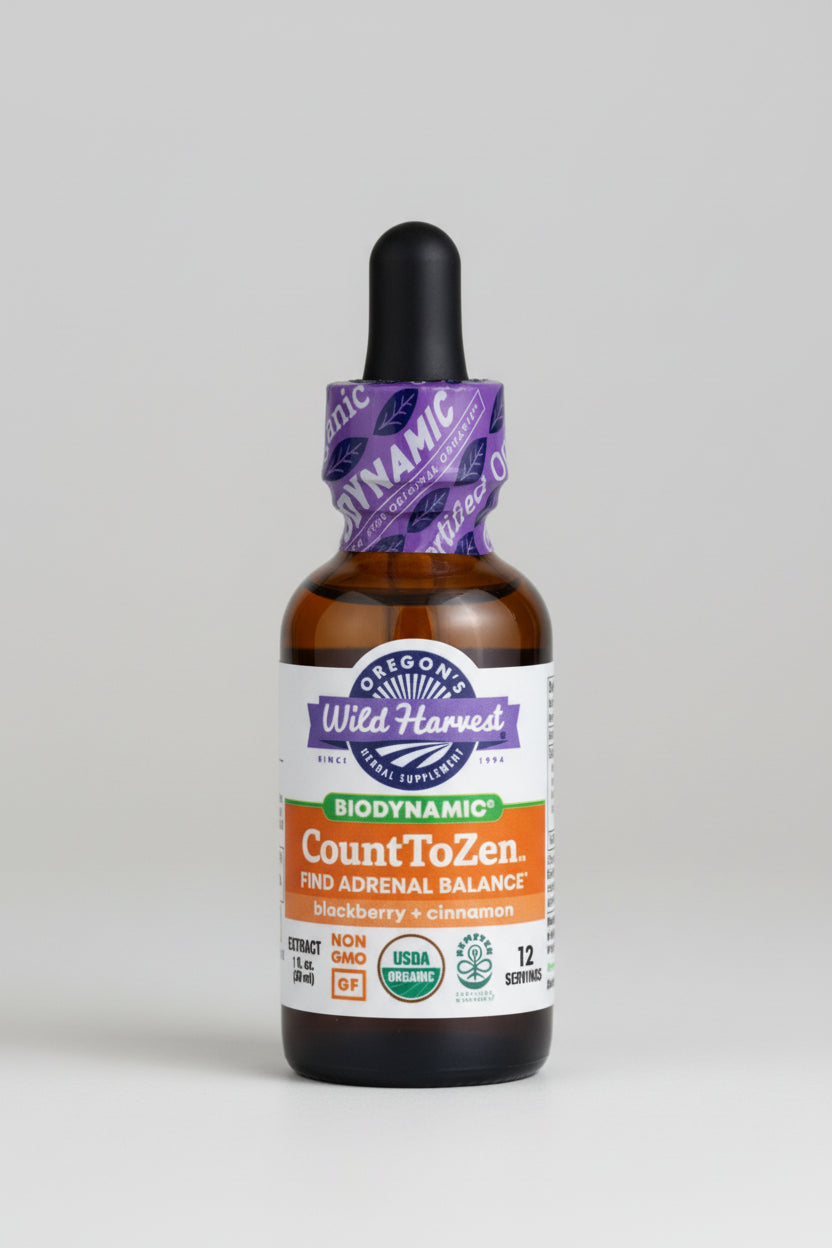 Bottle of Oregon's Wild Harvest CountToZen supplement on a white background