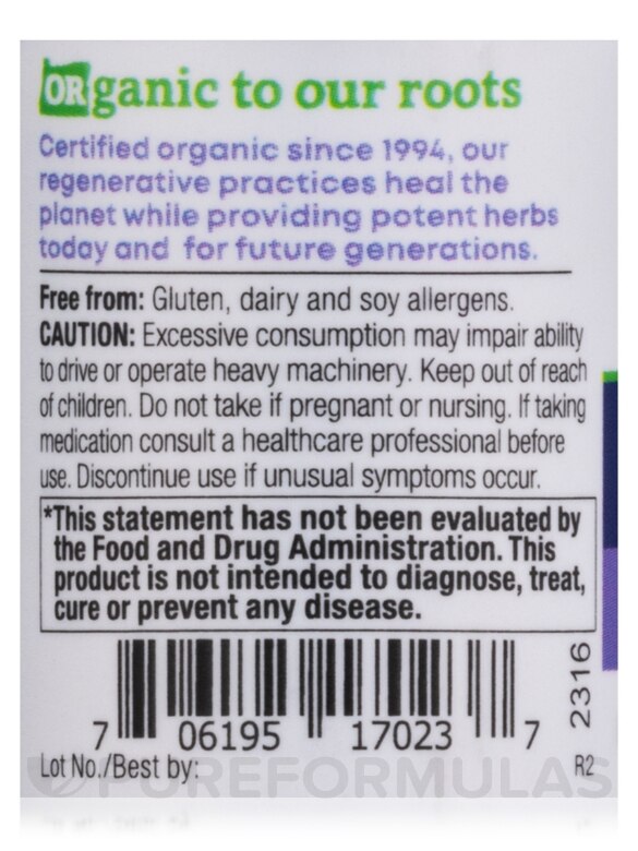 Oregon's Wild Harvest Valerian Biodynamic Herbal Tonic 1 oz product image 3