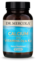 Dr. Mercola Calcium with Vitamins D3 & K2 90 Capsules packaging