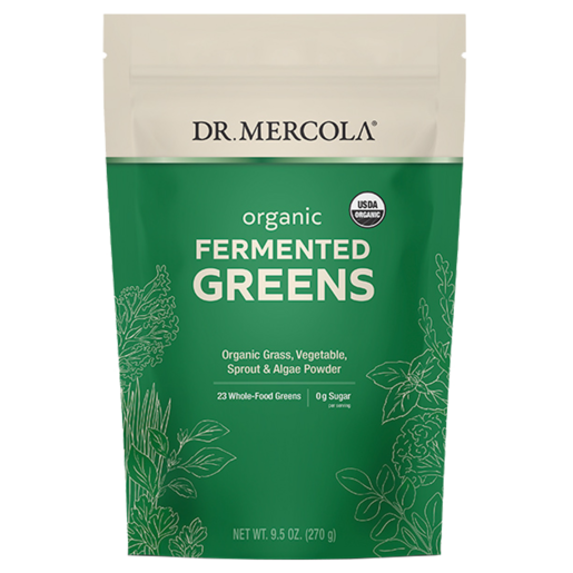 Dr. Mercola Organic Fermented Greens Powder 90 Servings packaging