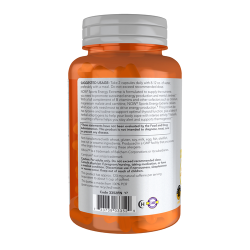 NOW Sports Energy Extreme 90 Veg Capsules