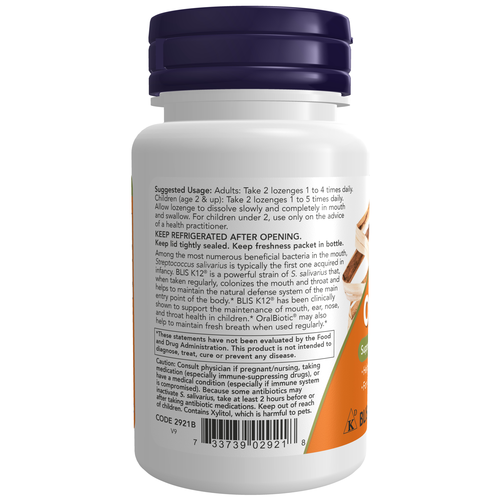 NOW Foods OralBiotic BLIS K12 60 Lozenges