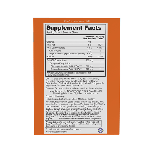 NOW Foods Ultra Omega-3 Fish Oil Bovine Gelatin 90 Softgels
