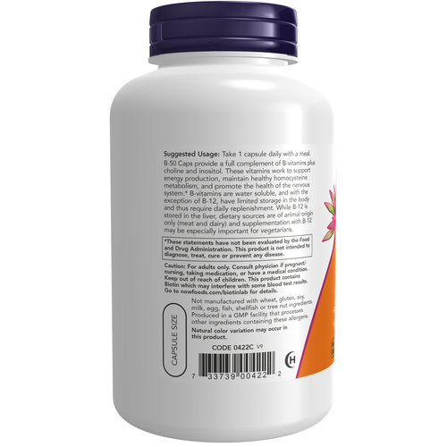 NOW Foods B-50 Complex 250 Veg Capsules