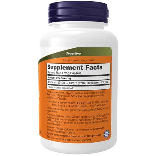NOW Foods Bromelain 500 mg 120 Veg Capsules