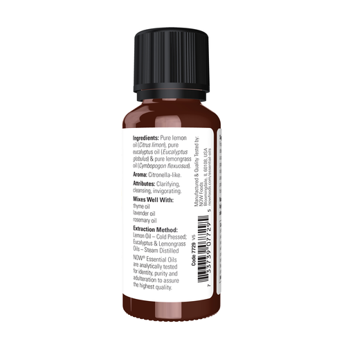 NOW Essential Oils Lemon & Eucalyptus Oil Blend 1 oz