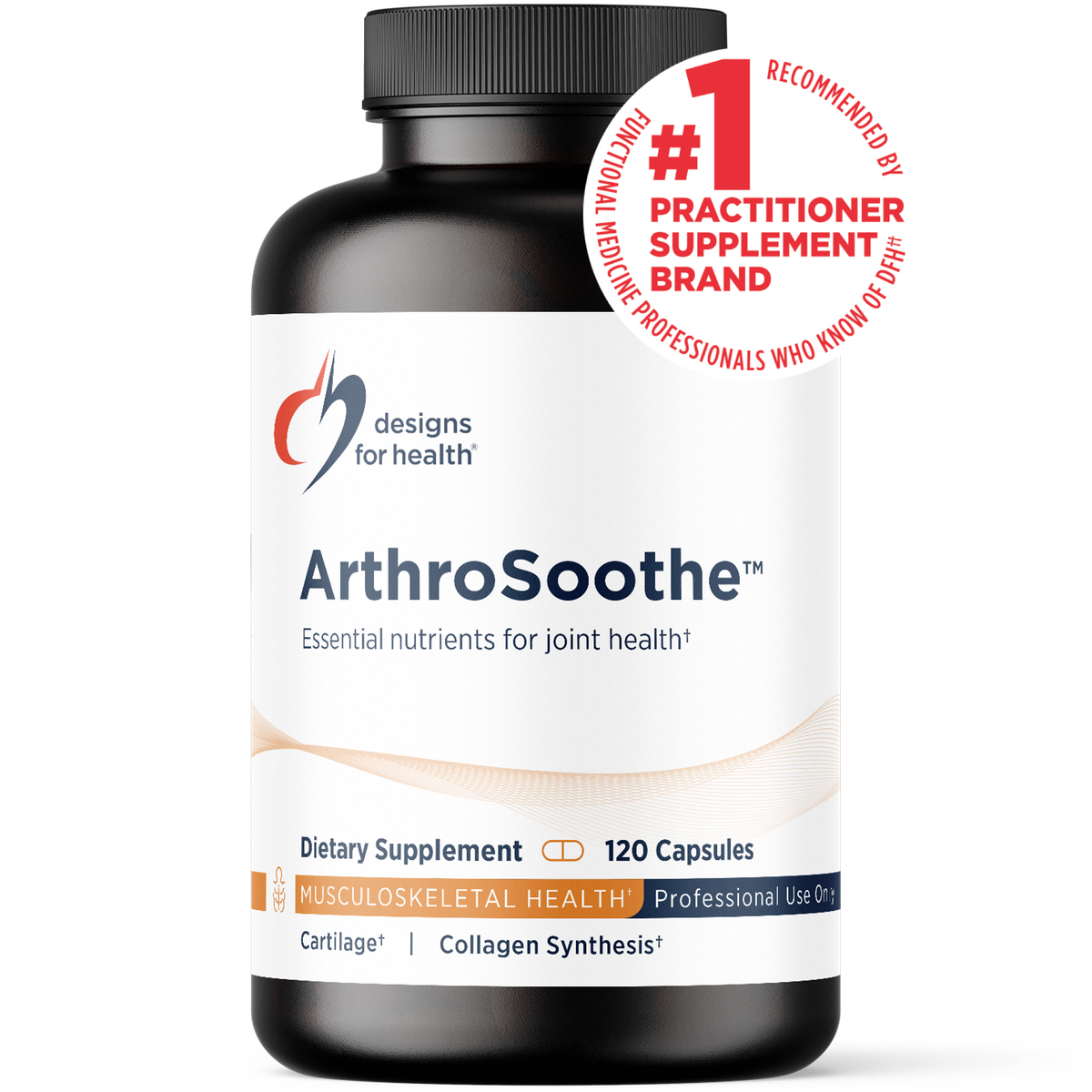Designs for Health ArthroSoothe 120 capsules front label