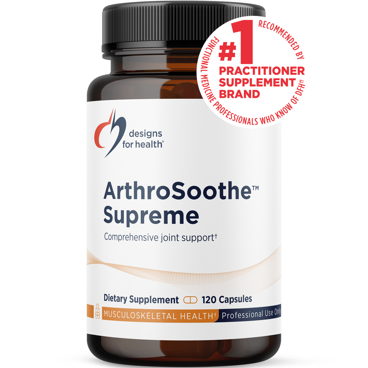 Designs for Health ArthroSoothe Supreme 120 capsules front label