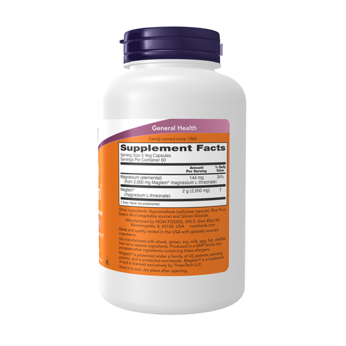 NOW Foods Magtein Magnesium L-Threonate 180 VCaps