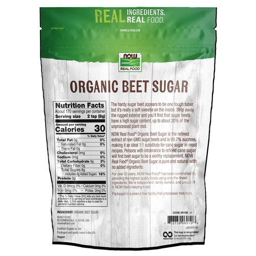 NOW Foods Organic Beet Sugar 3 lb