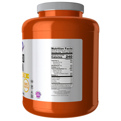 NOW Sports Carbo Gain Maltodextrin Powder Energy 8 Lb
