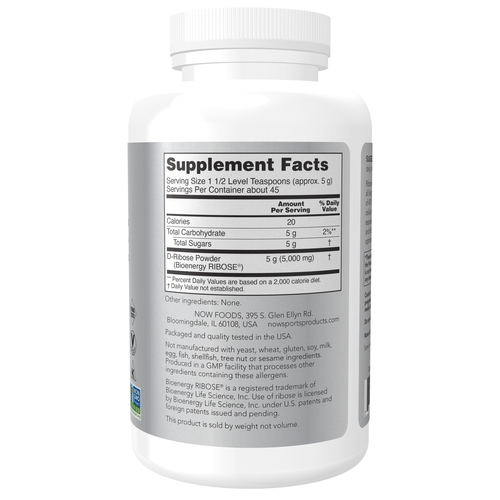 NOW Sports D-Ribose Powder 5g Serving