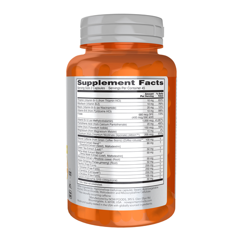 NOW Sports Energy Extreme 90 Veg Capsules