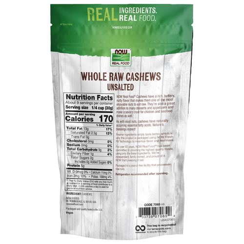Now Foods Cashews Whole Raw & Unsalted 10 oz product image 2