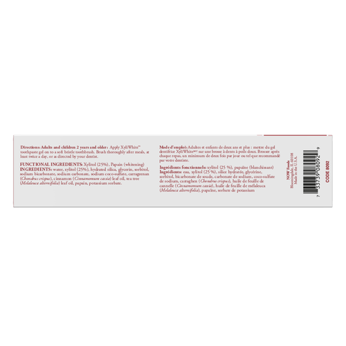 Now Solutions Xyli White Cinnafresh Toothpaste Gel 6.4 oz