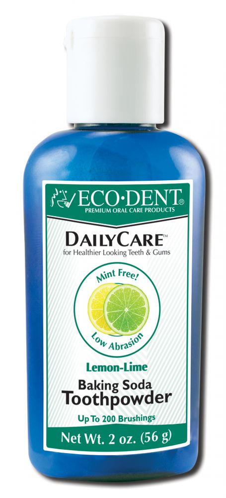 Eco-Dent DailyCare Lemon-Lime Mint-Free Toothpowder, 2 oz package