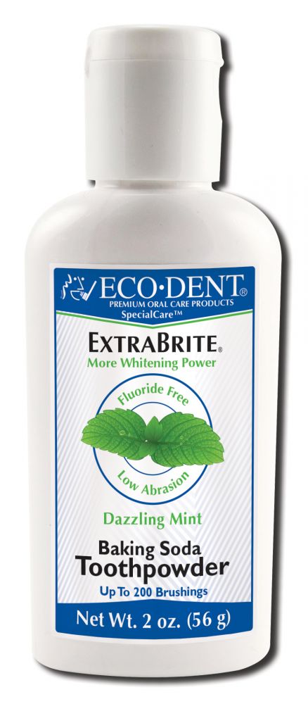 Eco-Dent ExtraBrite Dazzling Mint Toothpowder, 2 oz package