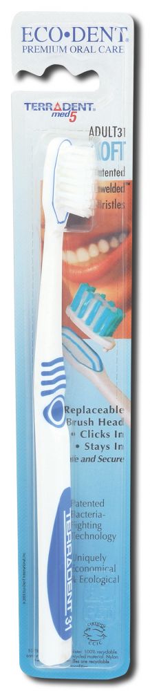 Eco-Dent TerraDent Adult Soft Replaceable-Head Toothbrush, 1 Count package