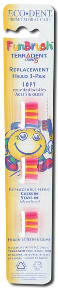 Eco-Dent TerraDent Child23 Soft Replacement Heads, 3 Pack package