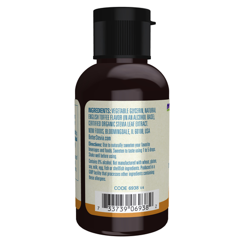 NOW Better Stevia Liquid English Toffee 2 oz