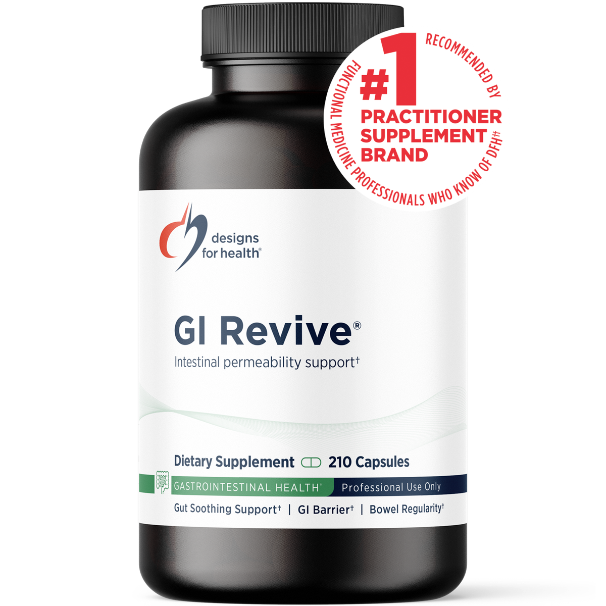 Designs for Health GI Revive 210 capsules front label