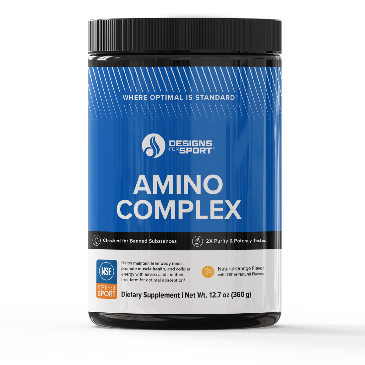 Designs for Health Amino Complex 360 g (12.7 oz) front label