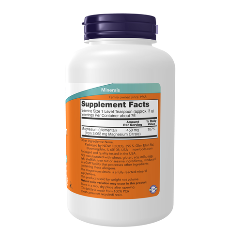NOW Foods Magnesium Citrate Pure Powder 8 oz