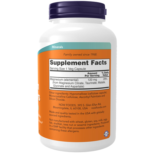 NOW Foods Magnesium Transporters 180 Veg Capsules