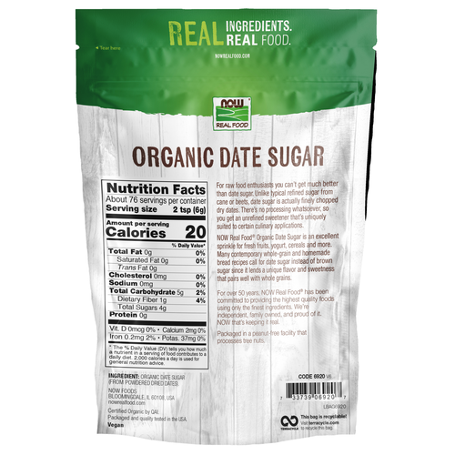 NOW Foods Organic Date Sugar 1 lb