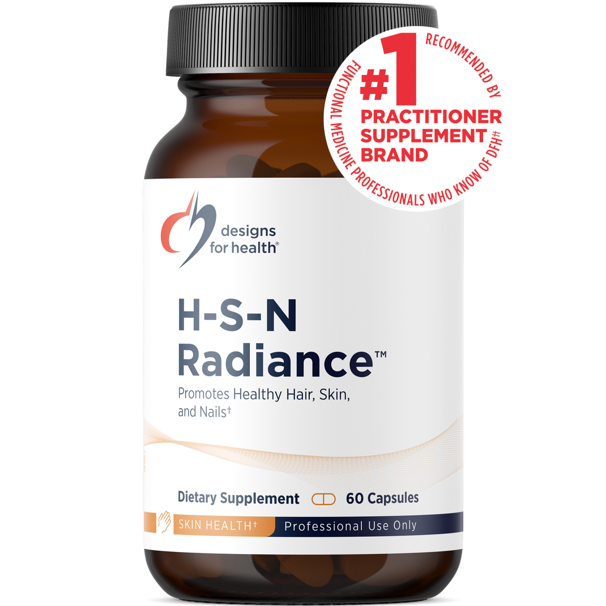 Designs for Health H-S-N Radiance 60 capsules front label