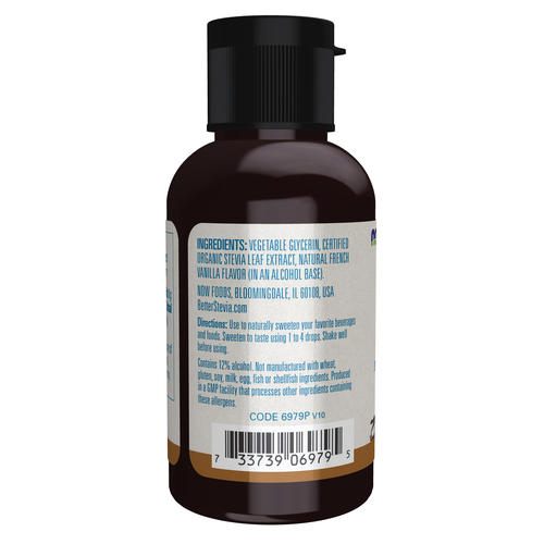 NOW Foods BetterStevia Liquid French Vanilla 2 oz | Zero Calorie