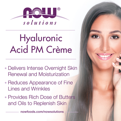 NOW Solutions Hyaluronic PM Creme 2 oz | Overnight Skin Hydration