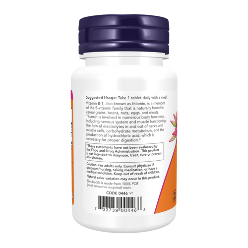 NOW Foods Vitamin B-1 100 mg 100 Tablets