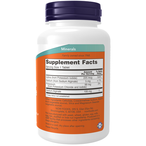 NOW Foods Potassium Plus Iodine 180 Tablets | Electrolyte & Thyroid Support