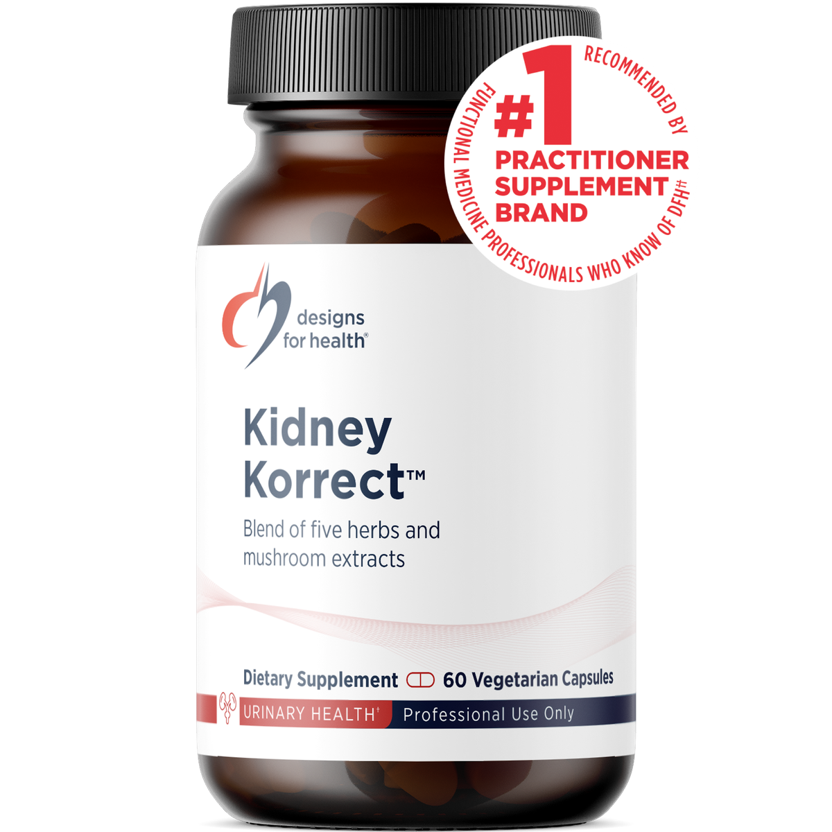 Designs for Health Kidney Korrect 60 capsules front label