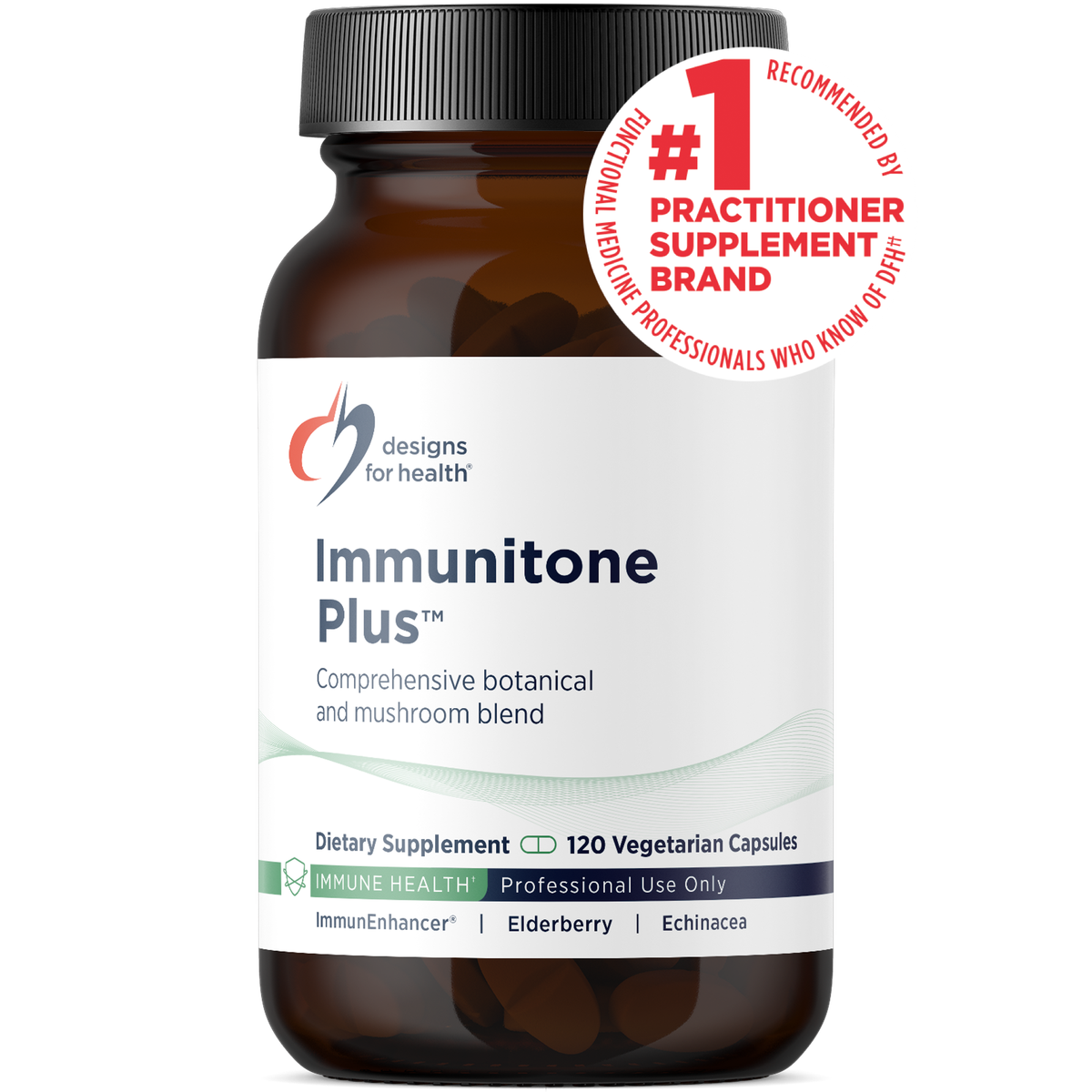 Designs for Health Immunitone Plus 120 capsules front label