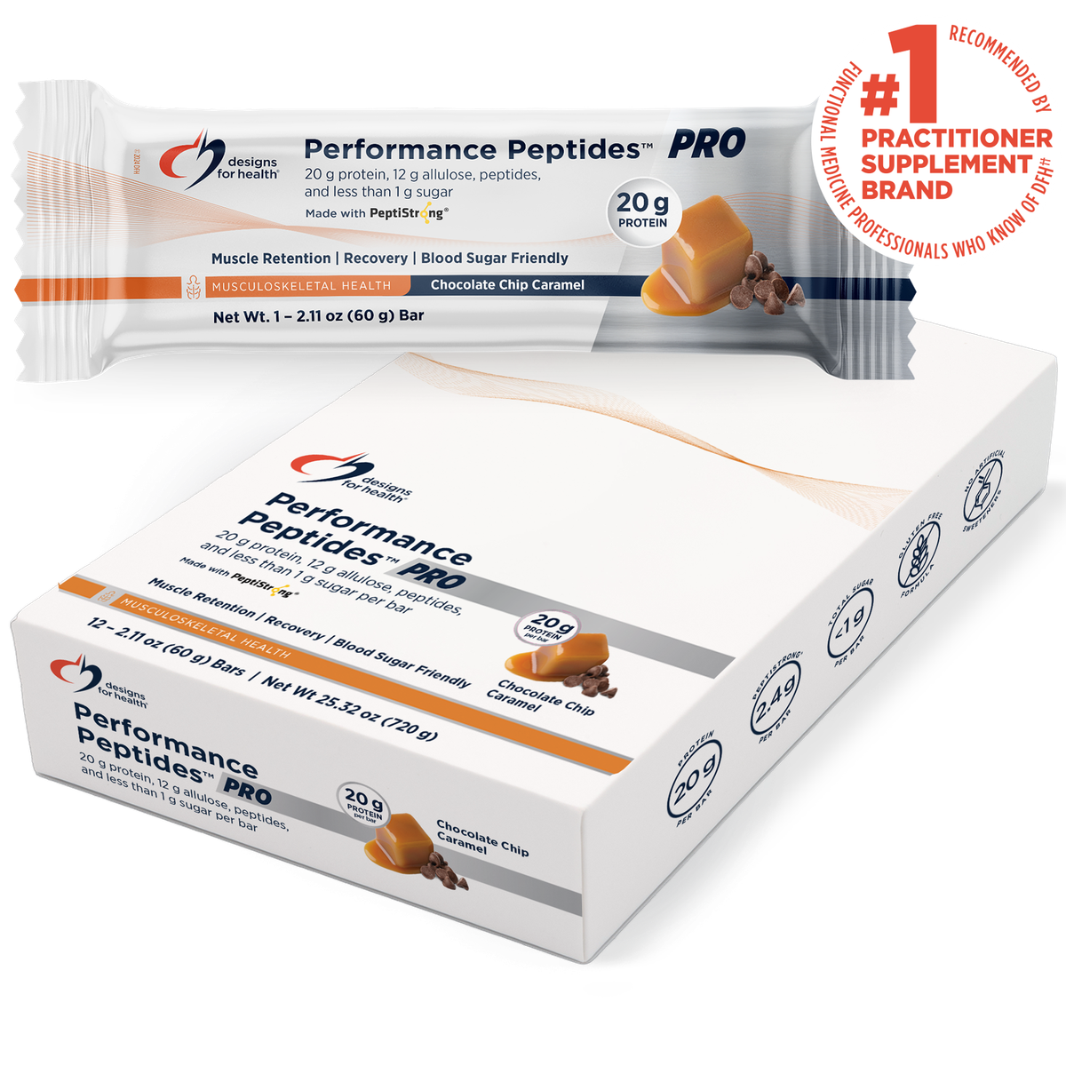 Designs for Health Performance Peptides PRO Bar 2.11 oz (60 g) Bar front label