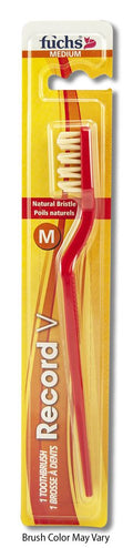 Fuchs Record V Adult Medium Natural-Bristle Toothbrush, 1 Count package